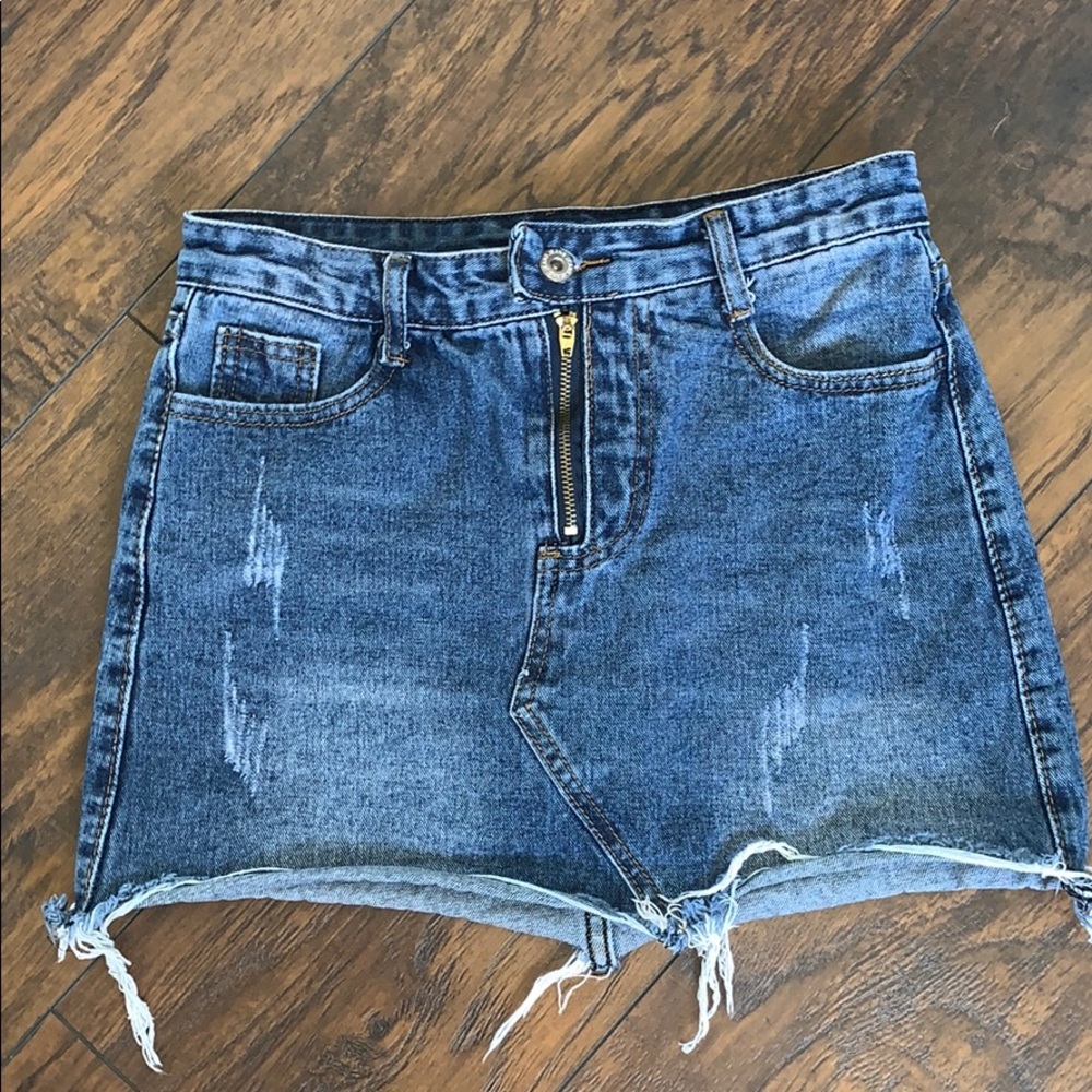 Denim Skirt with Shorts